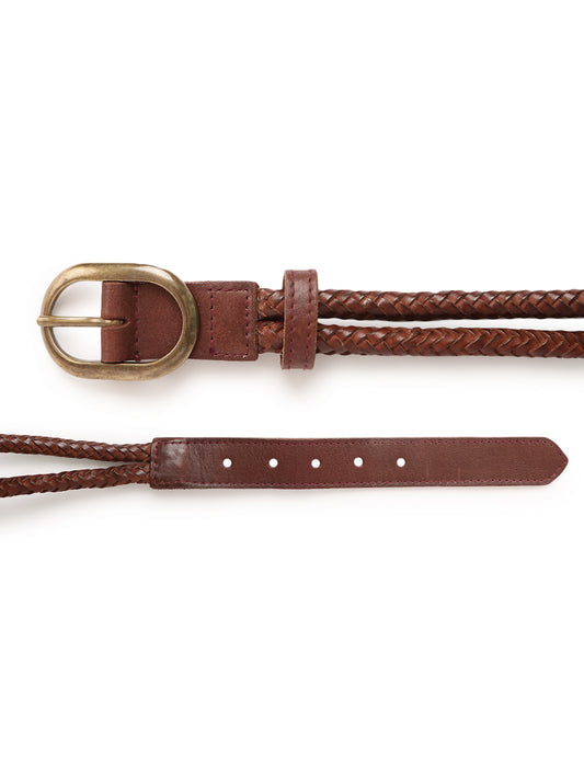 Brown Rope Belt in Leather by Art N Vintage