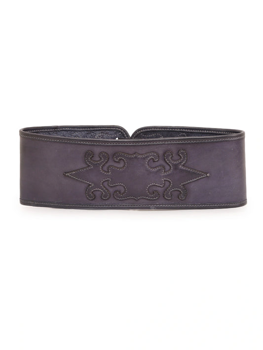 Purple Patchwork Leather Belt For Women By Art N Vintage