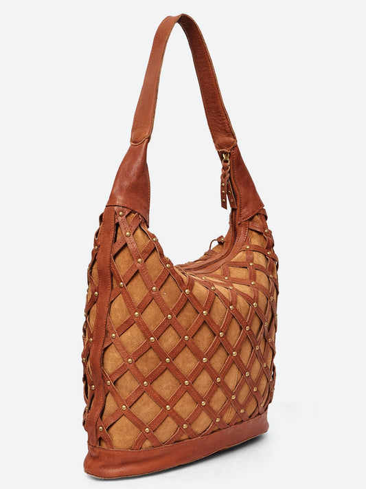Rustic Charm Genuine Leather Shoulder Bag