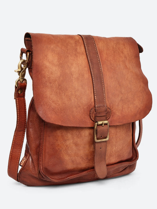 Art N Vintage Classic Buckle Leather Sling Bag