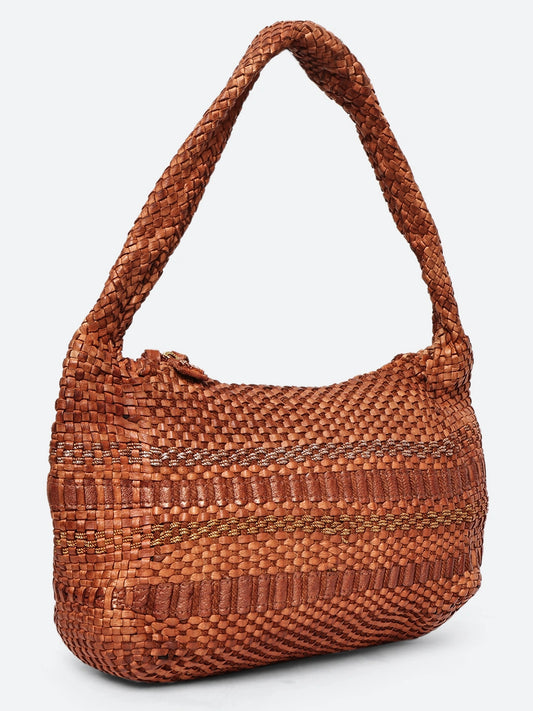 Artisan Weave Leather Shoulder Bag