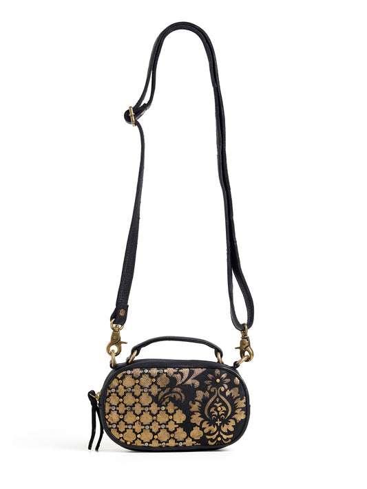 The Gold Motif Oval Sling Bag: Mr. Ajay Kumar X Art N Vintage