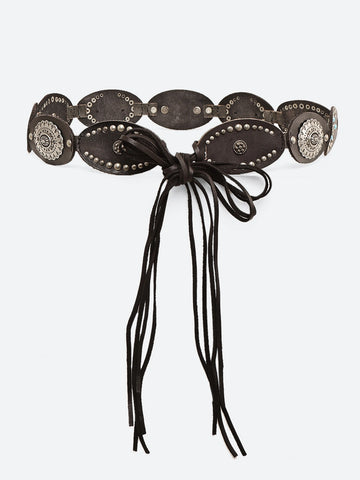 Boho Studded Leather Waist Belt