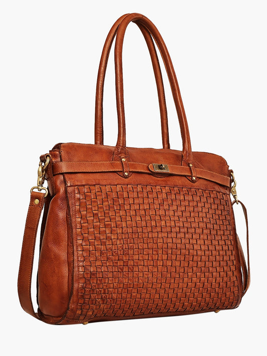 Aurelia Woven Leather Tote Bag