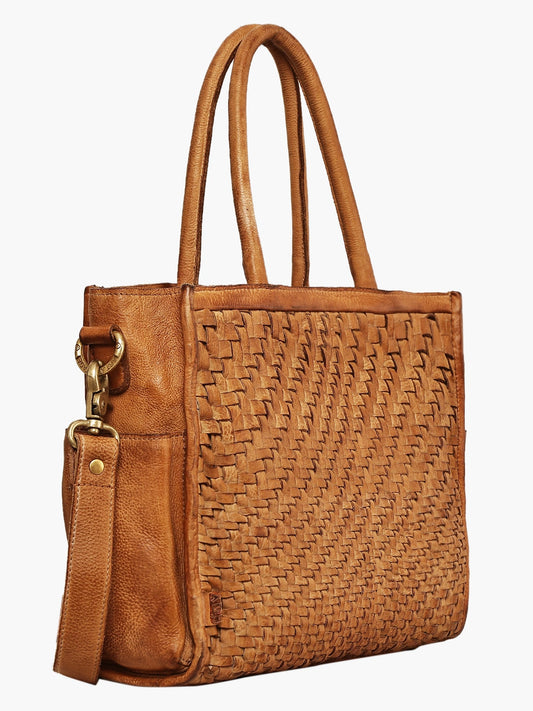 Handcrafted Woven Leather Tote Bag