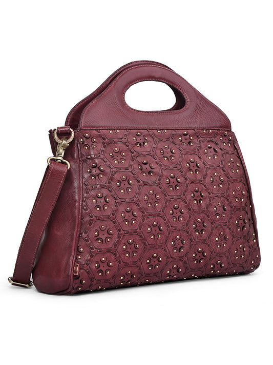 Naqsh Studded Handcrafted Leather Crossbody Bag