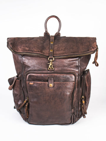 Brown Leather Backpack By Art N Vintage