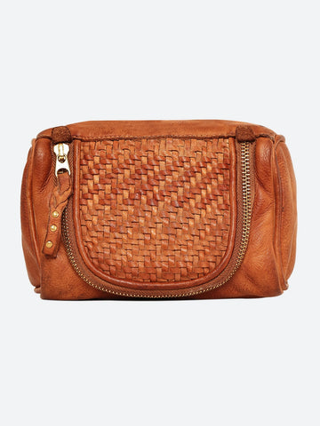 Heritage Weave Real Leather Toiletry Pouch