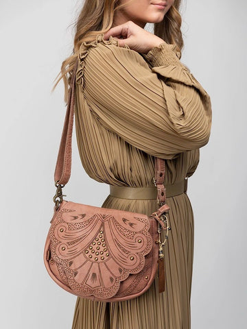 Laser-Cut and Riveted Leather Bag
