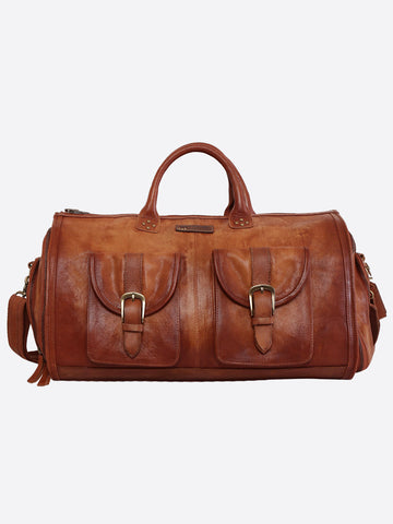 Vintage Leather Convertible Duffle Bag by Art N Vintage