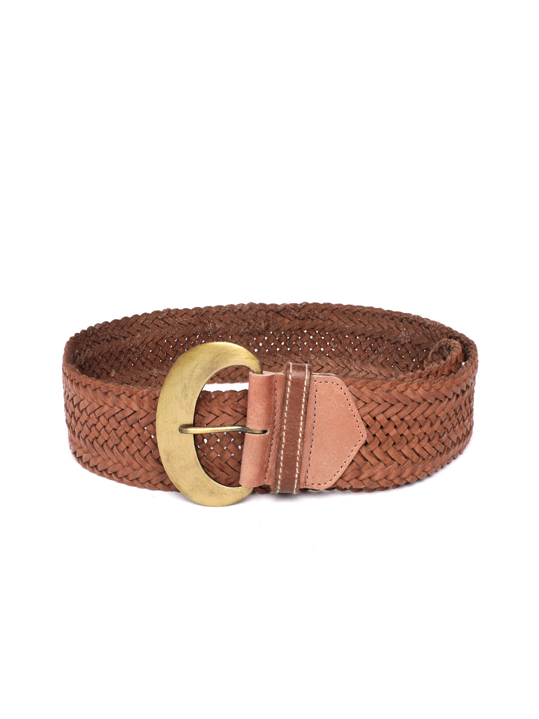 COGNAC Womens Genuine Leather Belt by Art N Vintage