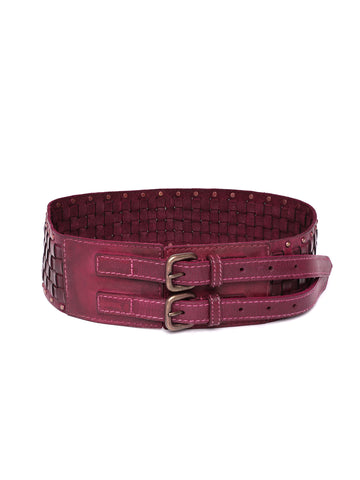 Bordo Womens Genuine Leather Belt by Art N Vintage