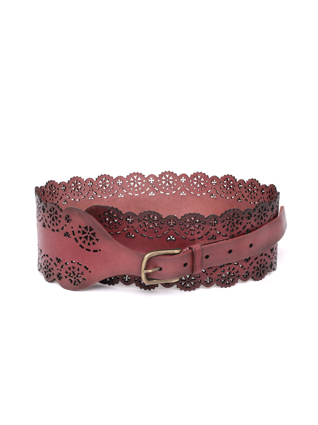 Bordo Womens Genuine Leather Belt by Art N Vintage