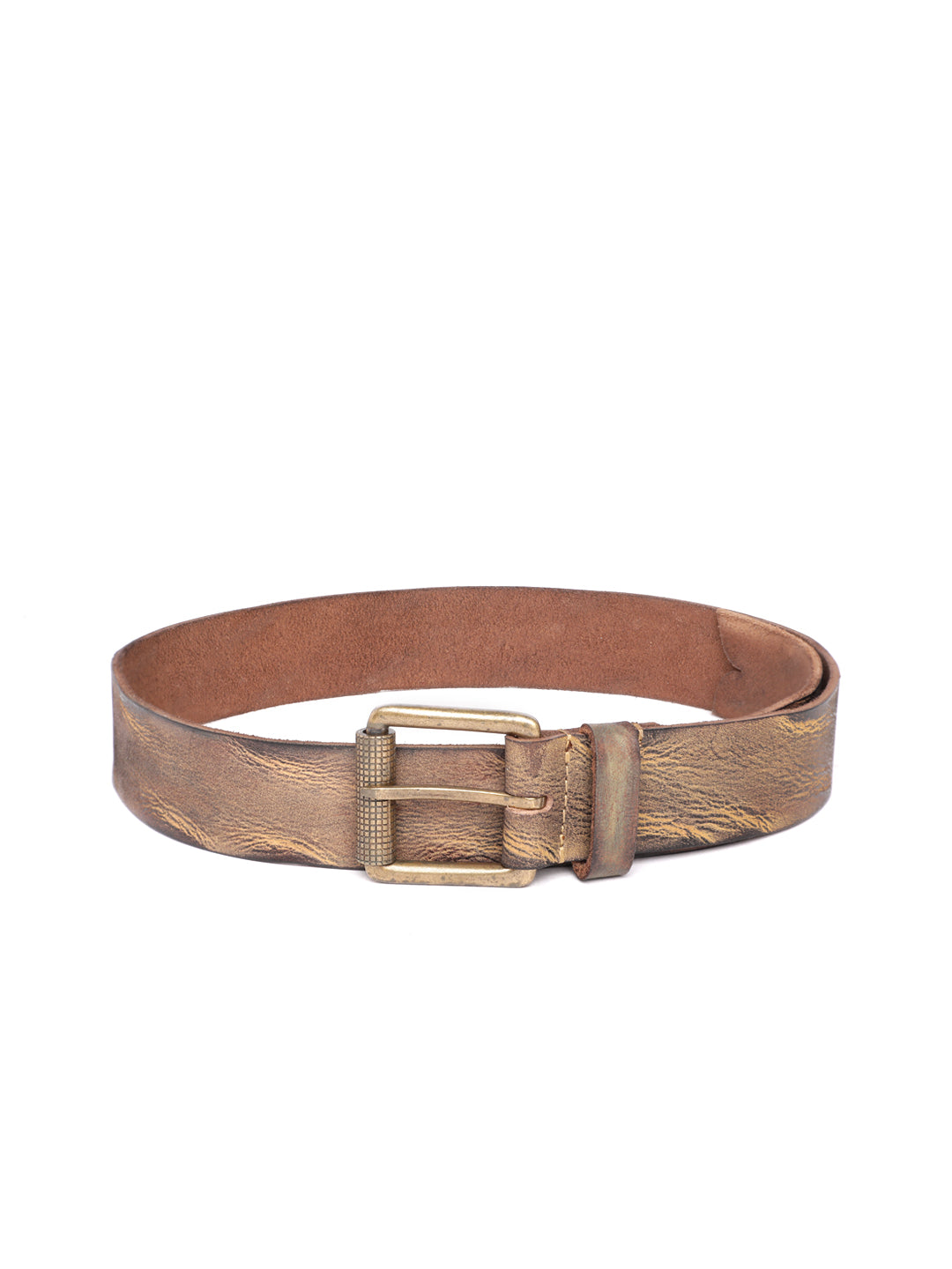 CAMEL rugged Textured Leather Belt by Art N Vintage