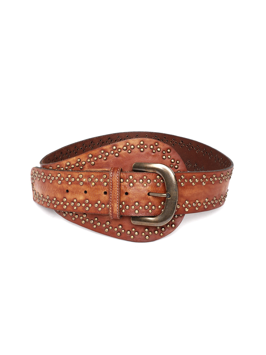 Cognac Womens Genuine Leather Belt by Art N Vintage