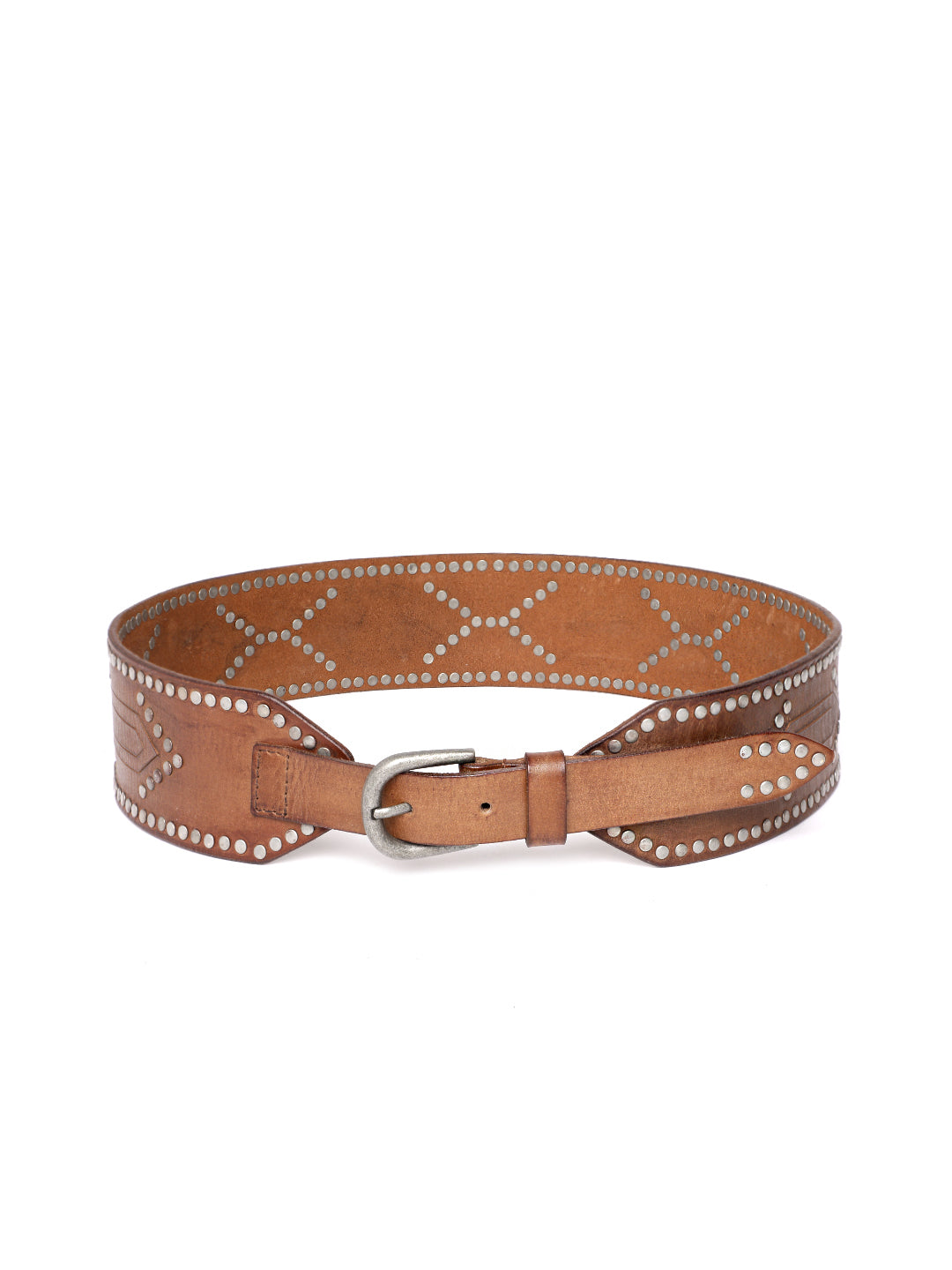 Cognac Womens Genuine Leather Belt by Art N Vintage