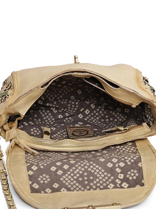 Zeenat Floral Handcrafted Leather Crossbody Bag