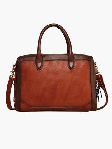 Cognac Real Leather Briefcase Laptop Bag