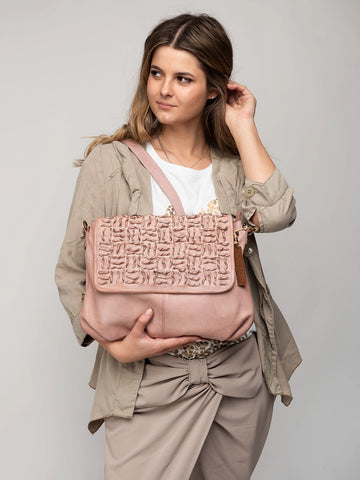 Art N Vintage Textured Flap Crossbody Bag