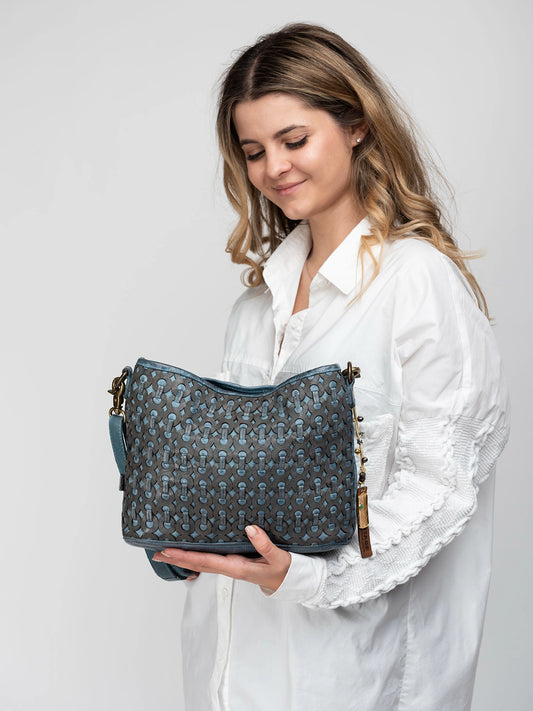 Hand-Woven Leather Crossbody Bag