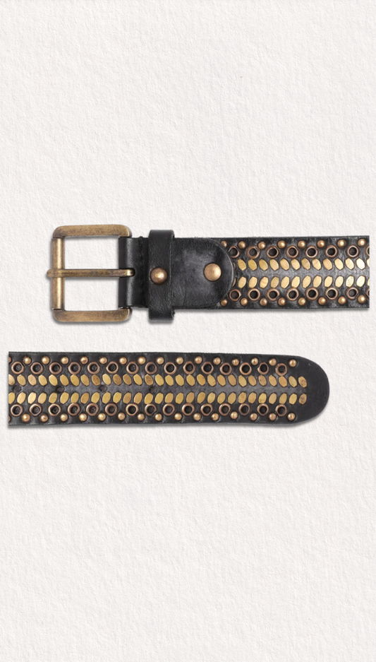 Black Genuine Leather Belt: Mr. Ajay Kumar X Art N Vintage