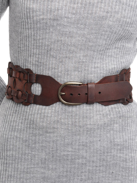 Brown Womens Genuine Leather Belt By Art N Vintage