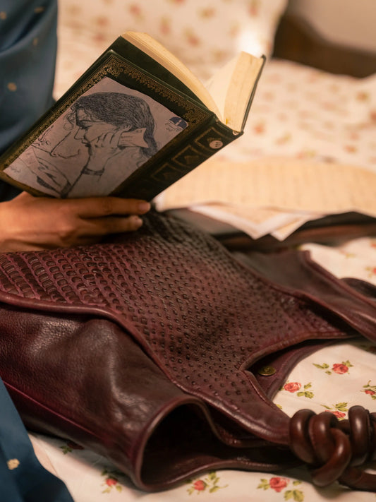 Zeenat Woven Handcrafted Leather Shoulder