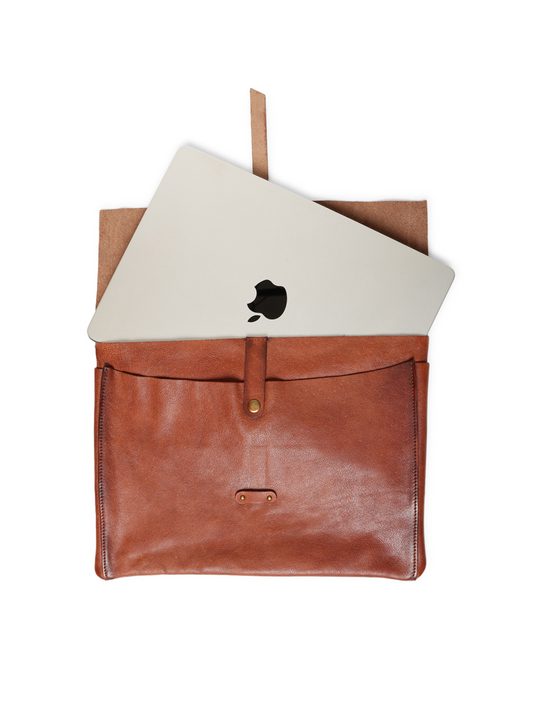 PinnacleHide Cognac Leather Laptop Sleeves