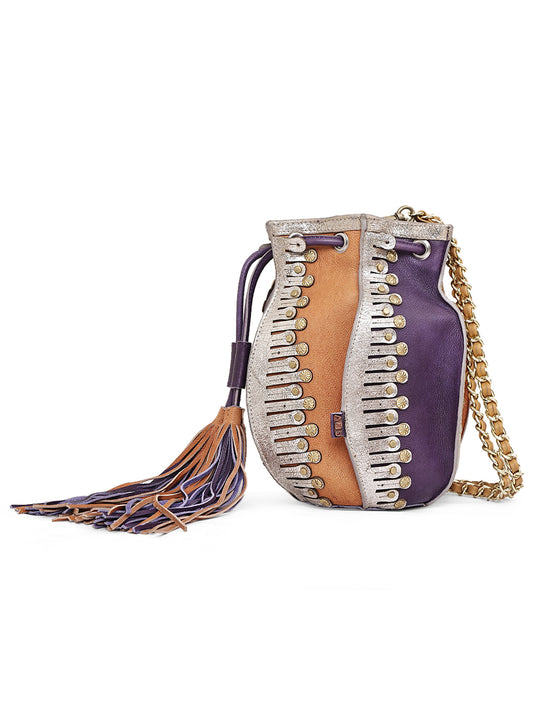 Naqshi Handcrafted Leather Bucket Bag