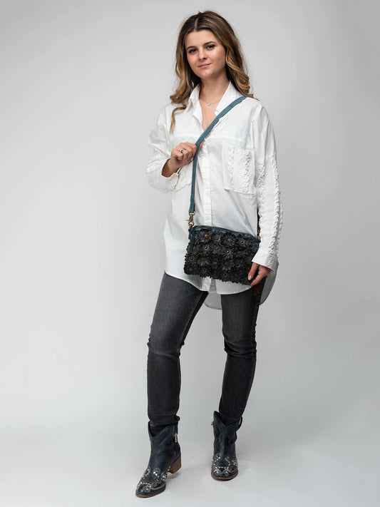 Hand-Woven Leather Flap  Bag