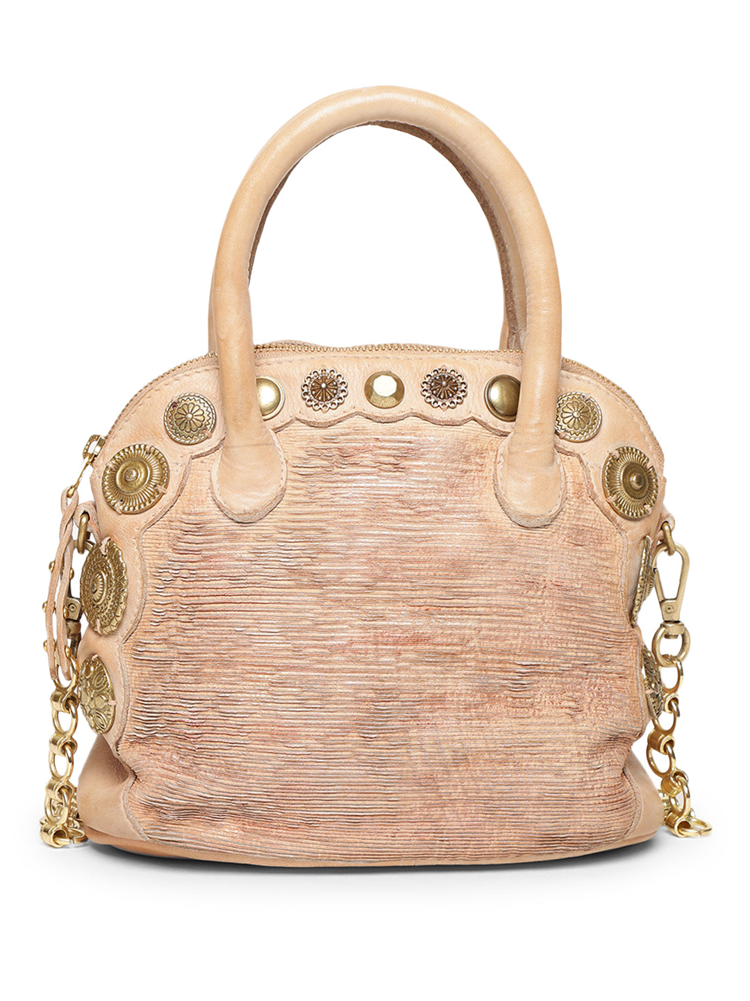 SILVIA: Cream Leather Women Handbag By Art N Vintage