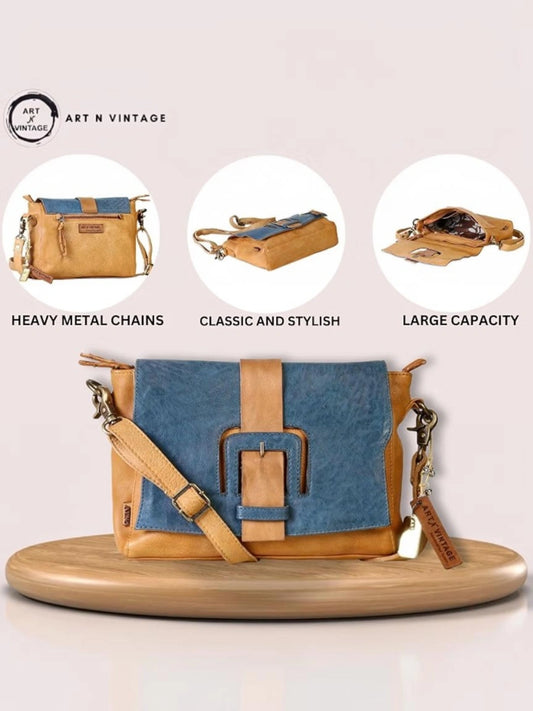Classic Buckle Leather Crossbody Bag