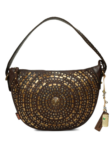 Vintage Studded Leather Shoulder Bag