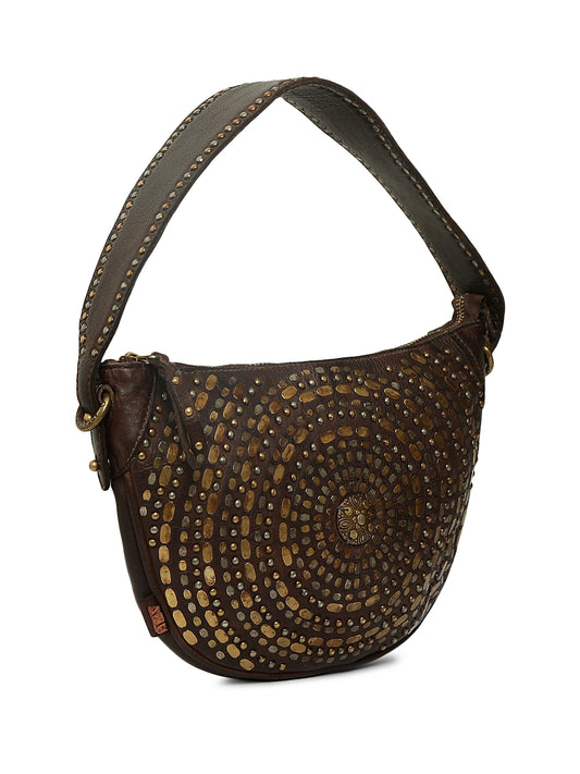 Vintage Studded Leather Shoulder Bag