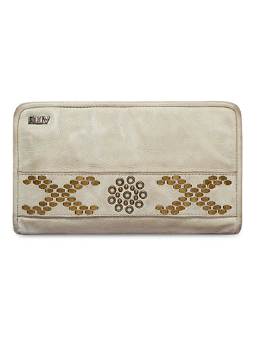 Vintage Studded Leather Long Wallet