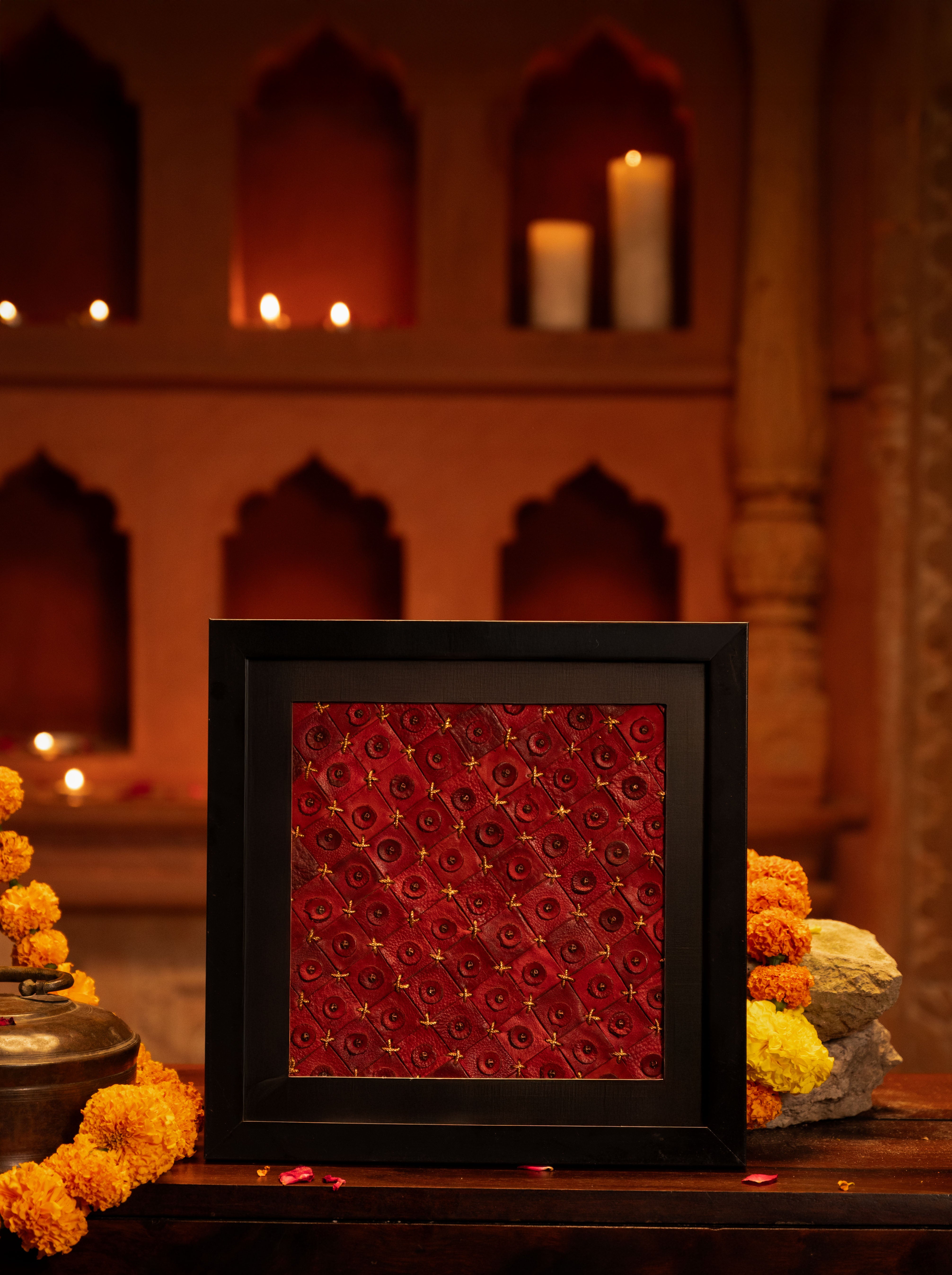 Leather Wall Decor – Red Embossed