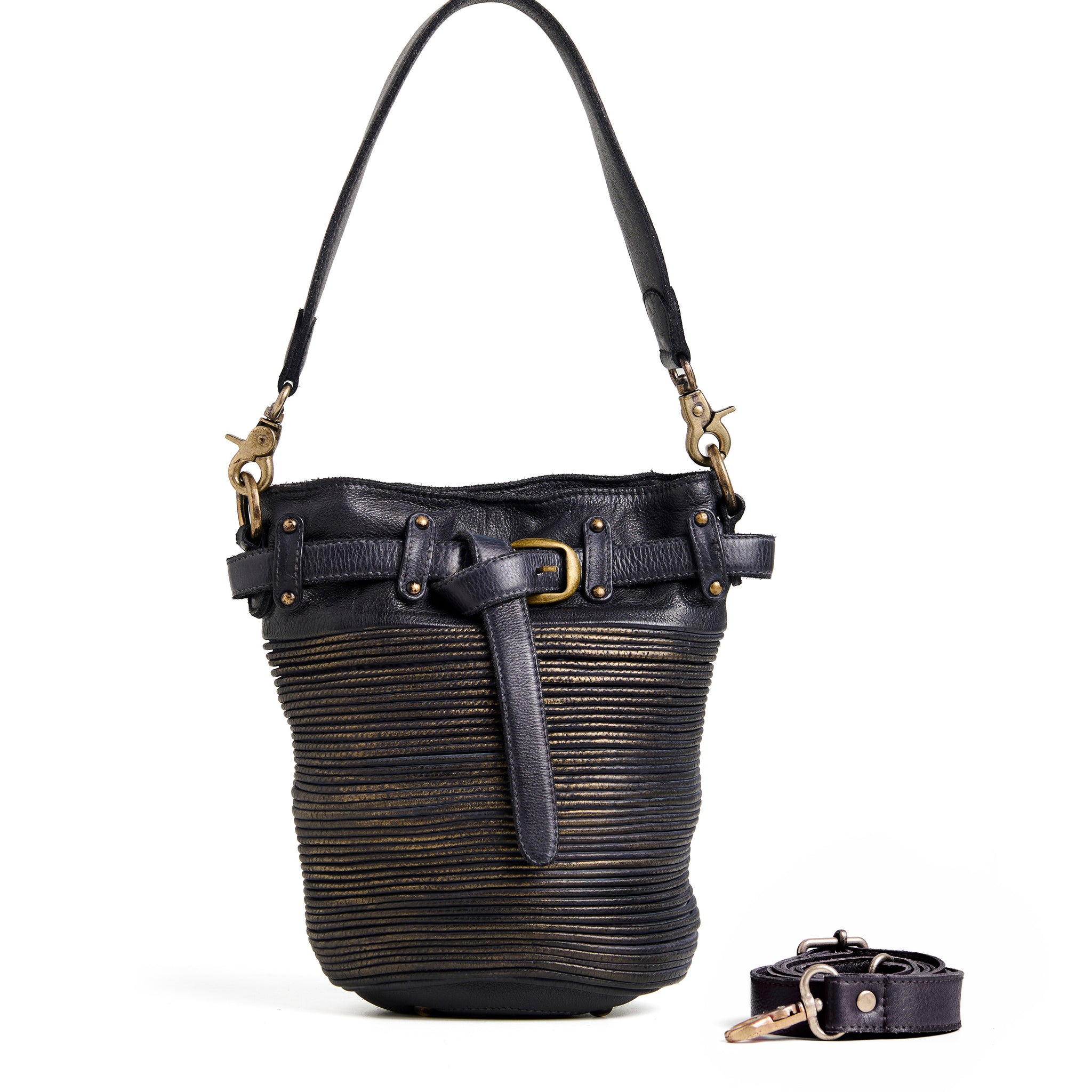 Art N Vintage Inspired Womens Textured Leather Bucket Bag