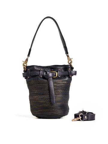 Art N Vintage Inspired Womens Textured Leather Bucket Bag