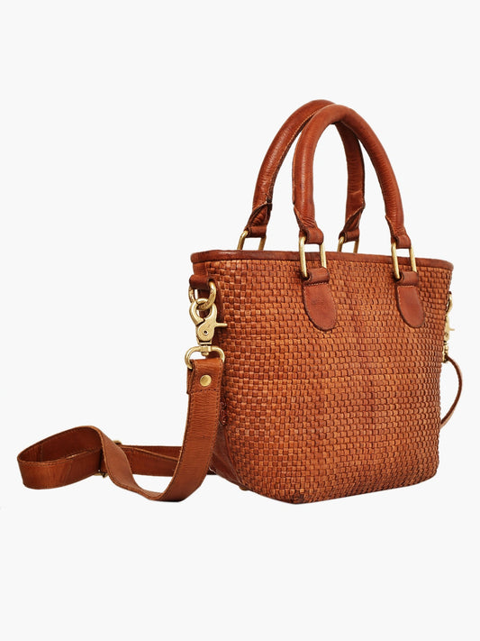 Vintage Woven Leather Tote Bag