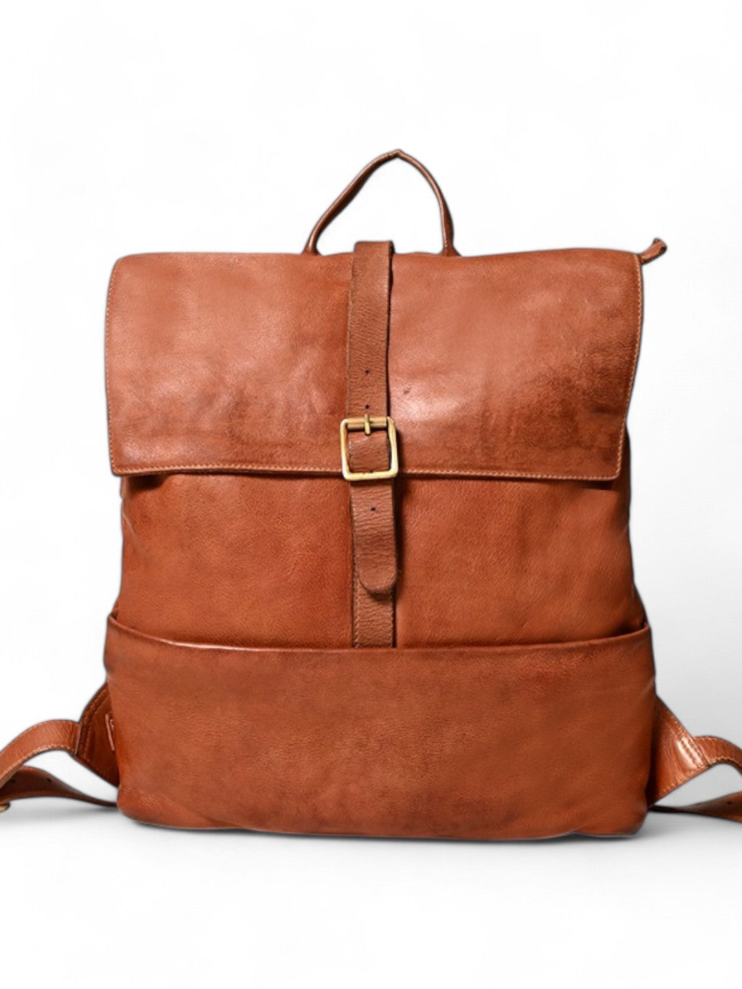 James : Real Leather Tan Backpack by Art N Vintage