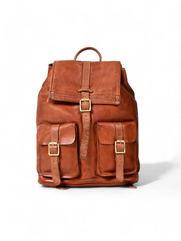 Samba : Real Leather Tan Backpack by art n vintage