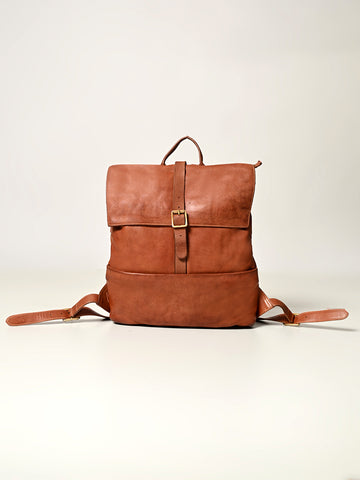 Art N Vintage James : Real Leather Tan Backpack