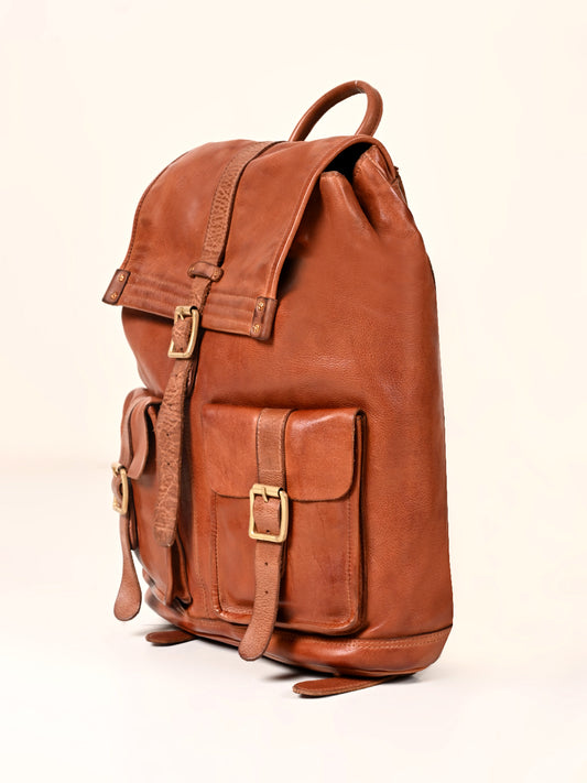 Art N Vintage Samba : Real Leather Tan Backpack