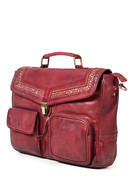 Art N Vintage Wine Leather Laptop Bag
