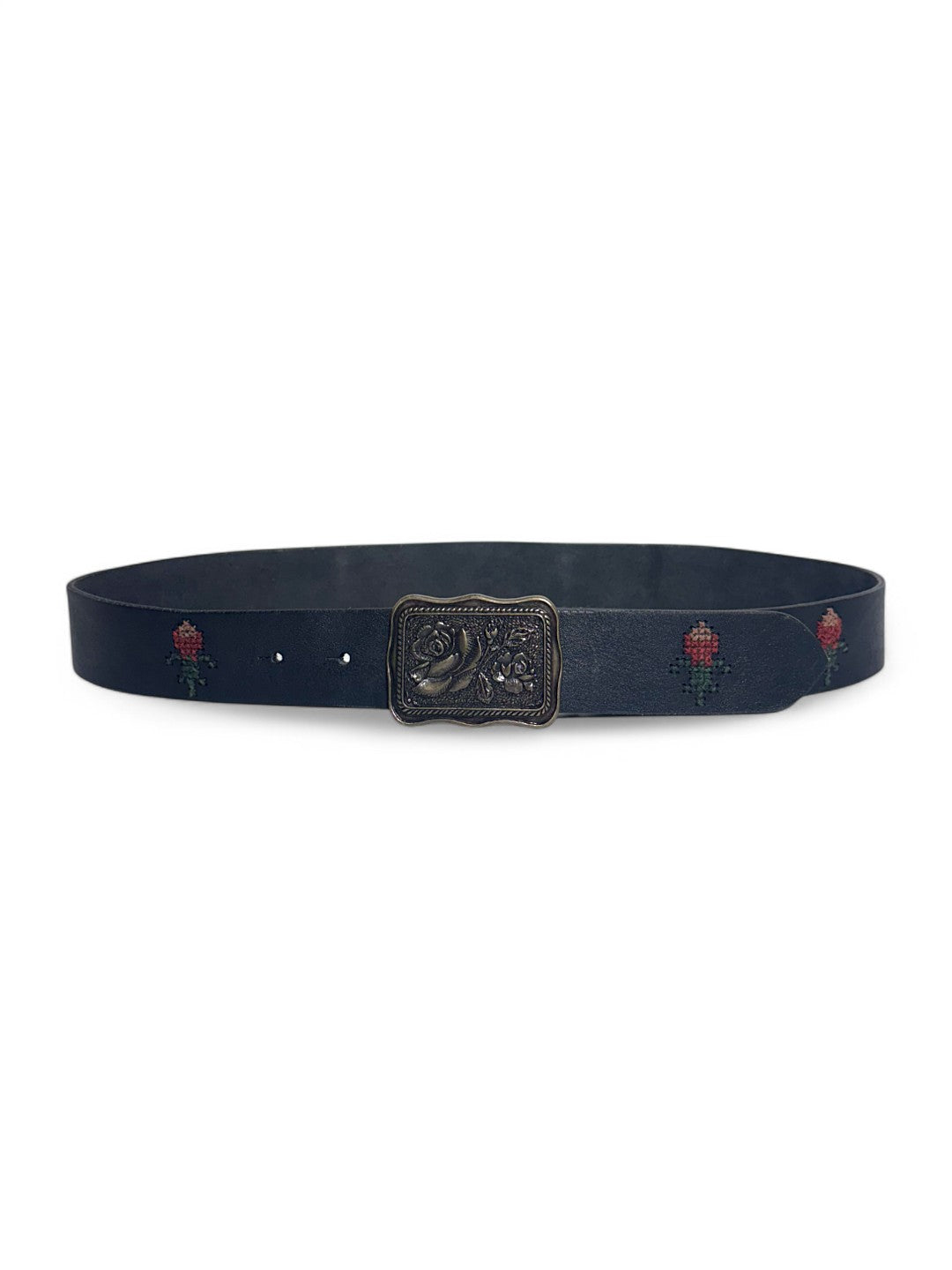 Scarlet Passion Black Leather Belt by Art N Vintage