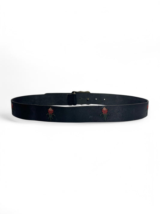 Scarlet Passion Black Leather Belt by Art N Vintage