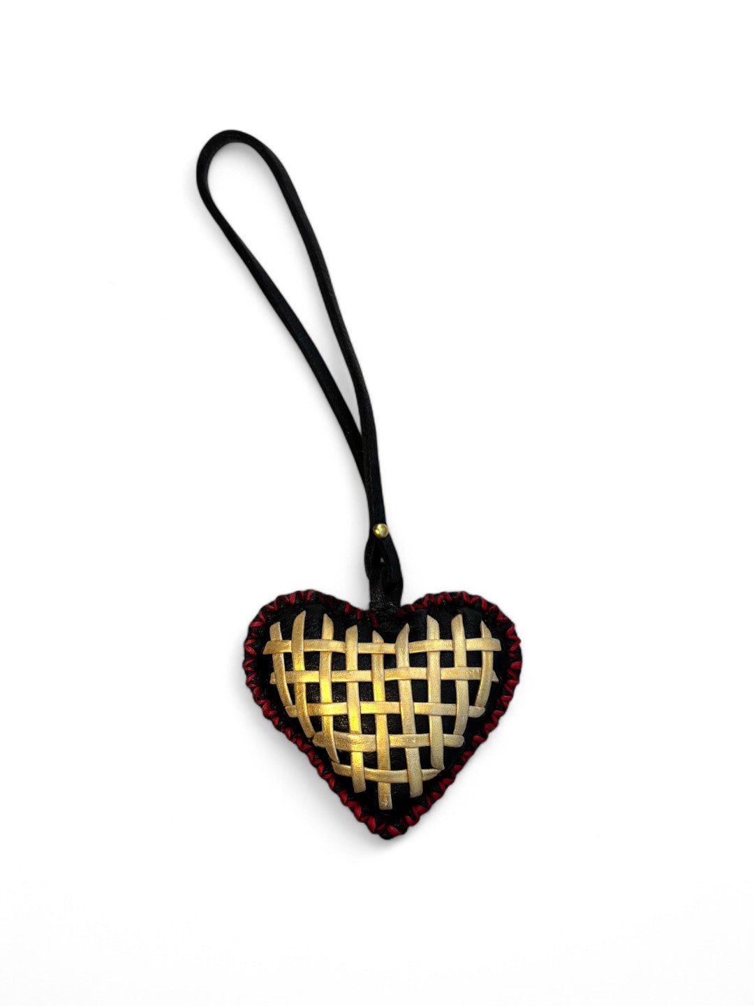 LoveLink black leather bag charm by art n vintage