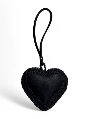 BLACK : leather bag charm by art n vintage