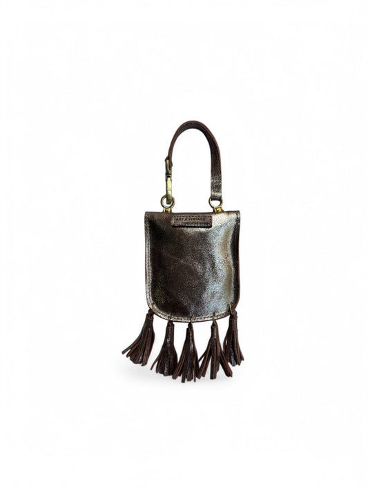 Pouch MGD leather bag charm by art n vintage