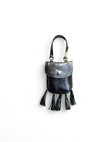 Pouch MBU leather bag charm by art n vintage